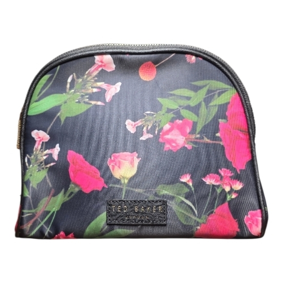 Ted Baker London Floral Leaf cosmetic pouch with a scattered bouquet pattern NWT - Picture 1 of 4